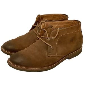 Lucky Brand 11.5 Chukka Leather Ankle Boots Brown Men’s Shoes Logo Lace Up